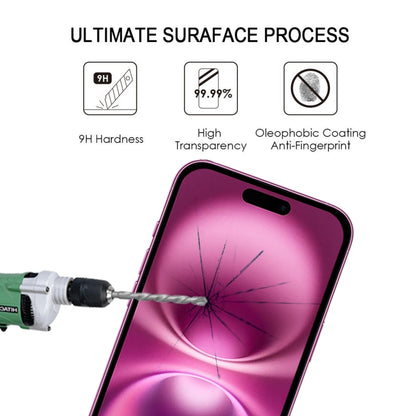 For iPhone 16 Plus Full Glue Screen Tempered Glass Film by buy2fix