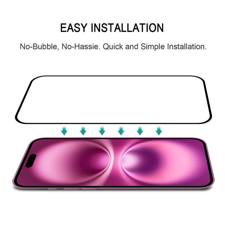 For iPhone 16 Plus Full Glue Screen Tempered Glass Film by buy2fix