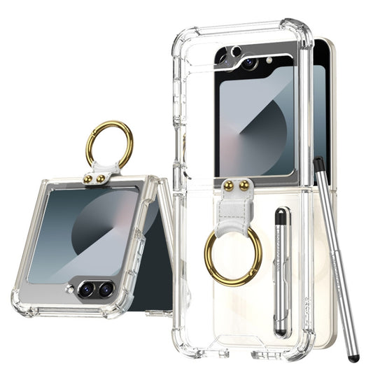 For Samsung Galaxy Z Flip6 / Flip7 FE GKK Airbag Protective Phone Case with Ring & Pen(Transparent) - Galaxy Z Flip6 5G Cases by GKK | Online Shopping UK | buy2fix