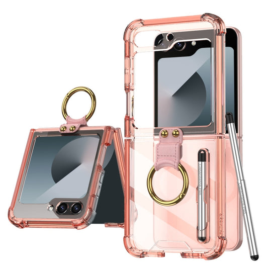 For Samsung Galaxy Z Flip6 / Flip7 FE GKK Airbag Protective Phone Case with Ring & Pen(Pink) - Galaxy Z Flip6 5G Cases by GKK | Online Shopping UK | buy2fix