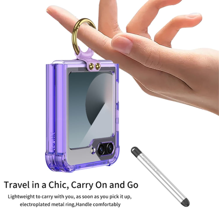 For Samsung Galaxy Z Flip6 / Flip7 FE GKK Airbag Protective Phone Case with Ring & Pen(Pink) - Galaxy Z Flip6 5G Cases by GKK | Online Shopping UK | buy2fix
