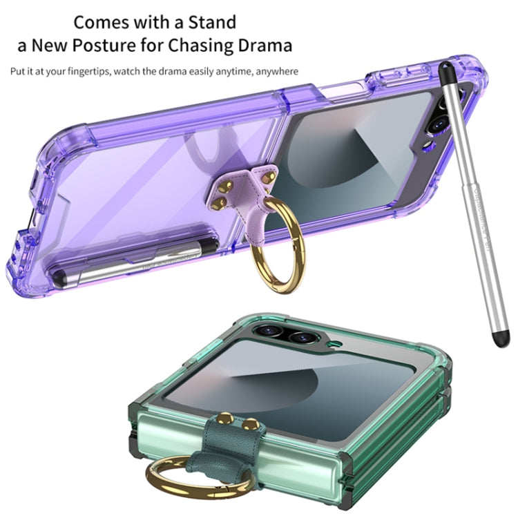 For Samsung Galaxy Z Flip6 / Flip7 FE GKK Airbag Protective Phone Case with Ring & Pen(Purple) - Galaxy Z Flip6 5G Cases by GKK | Online Shopping UK | buy2fix