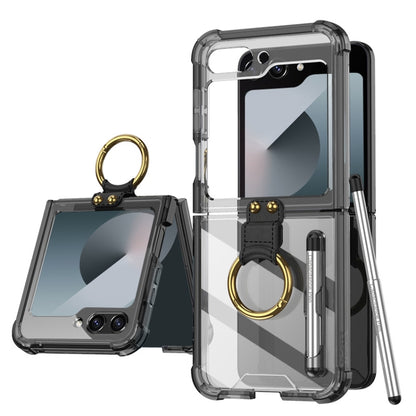 For Samsung Galaxy Z Flip6 / Flip7 FE GKK Airbag Protective Phone Case with Ring & Pen(Black) - Galaxy Z Flip6 5G Cases by GKK | Online Shopping UK | buy2fix