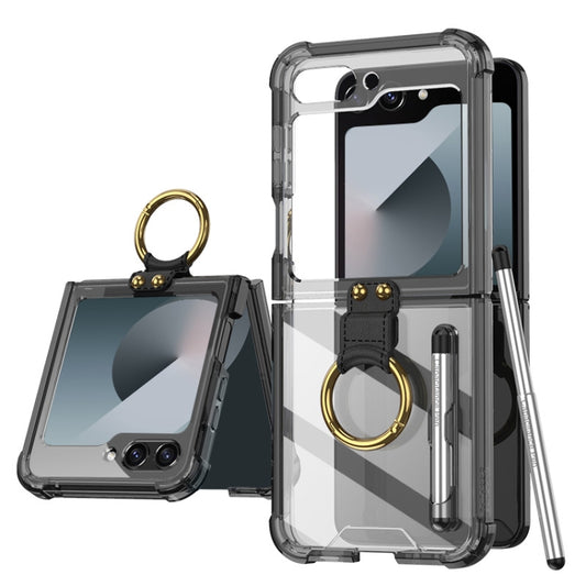 For Samsung Galaxy Z Flip6 / Flip7 FE GKK Airbag Protective Phone Case with Ring & Pen(Black) - Galaxy Z Flip6 5G Cases by GKK | Online Shopping UK | buy2fix