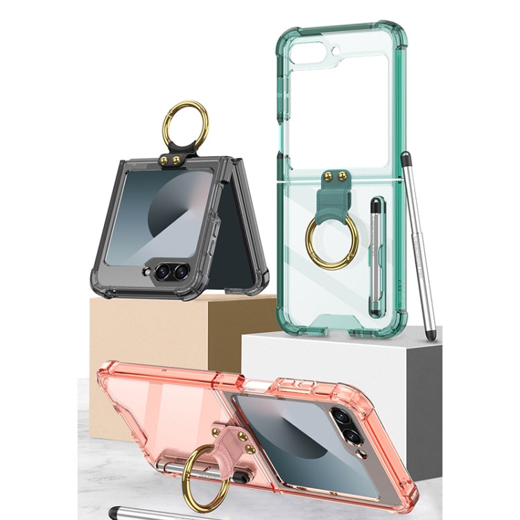For Samsung Galaxy Z Flip6 / Flip7 FE GKK Airbag Protective Phone Case with Ring & Pen(Black) - Galaxy Z Flip6 5G Cases by GKK | Online Shopping UK | buy2fix