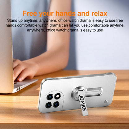 For OnePlus 11 Baking Varnish 360 Rotate Holder No Frame PC Phone Case(Silver) - OnePlus Cases by buy2fix | Online Shopping UK | buy2fix