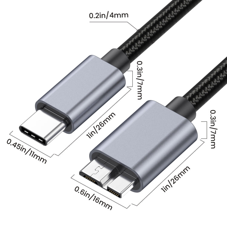 10Gbps USB-C / Type-C 3.1 to Micro B Mobile Hard Disk Adapter Cable, Length:1.8m by buy2fix