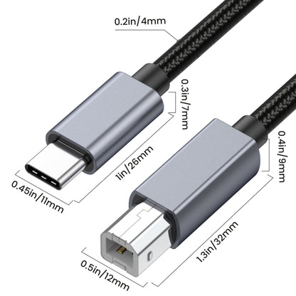 USB-C / Type-C to USB-B BM Printer MIDI Keyboard Adapter Cable, Length:0.5m by buy2fix