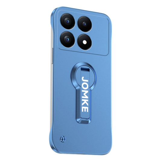 For Redmi K70 Baking Varnish 360 Rotate Holder No Frame PC Phone Case(Blue) - Xiaomi Cases by buy2fix | Online Shopping UK | buy2fix