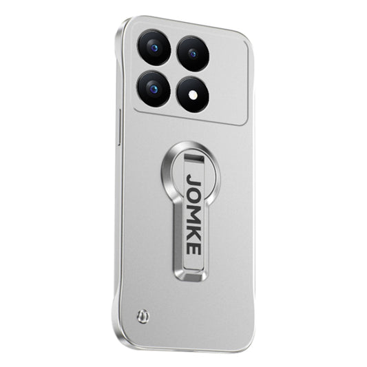 For Redmi K70 Baking Varnish 360 Rotate Holder No Frame PC Phone Case(Silver) - Xiaomi Cases by buy2fix | Online Shopping UK | buy2fix