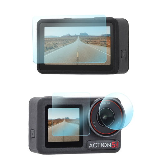 For DJI Osmo Action 5 Pro Sunnylife 3 in 1 Lens Protector Front and Rear Screen Tempered Glass Films, Quantity:1 + 1 + 1 Sets - Protective Film & Stickers by Sunnylife | Online Shopping UK | buy2fix