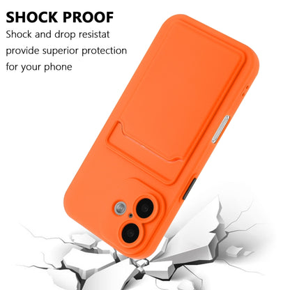 For iPhone 16 Plus Skin Feel Card Contrast Color Button TPU Phone Case(Orange) - iPhone 16 Plus Cases by buy2fix | Online Shopping UK | buy2fix