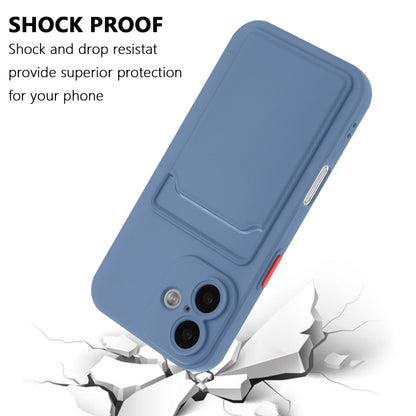 For iPhone 16 Plus Skin Feel Card Contrast Color Button TPU Phone Case(Gray) - iPhone 16 Plus Cases by buy2fix | Online Shopping UK | buy2fix