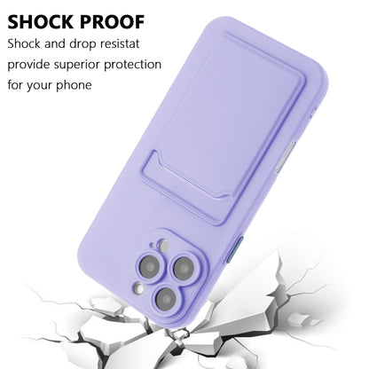 For iPhone 16 Pro Skin Feel Card Contrast Color Button TPU Phone Case(Purple) by buy2fix