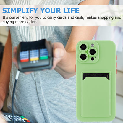 For iPhone 16 Pro Skin Feel Card Contrast Color Button TPU Phone Case(Light Green) by buy2fix