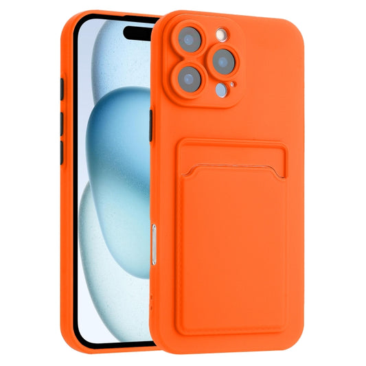 For iPhone 16 Pro Skin Feel Card Contrast Color Button TPU Phone Case(Orange) by buy2fix