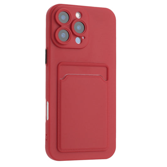 For iPhone 16 Pro Skin Feel Card Contrast Color Button TPU Phone Case(Rose Red) by buy2fix