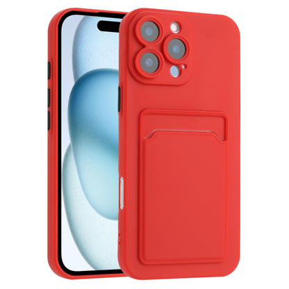 For iPhone 16 Pro Skin Feel Card Contrast Color Button TPU Phone Case(Red) by buy2fix