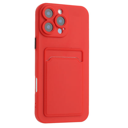 For iPhone 16 Pro Skin Feel Card Contrast Color Button TPU Phone Case(Red) by buy2fix