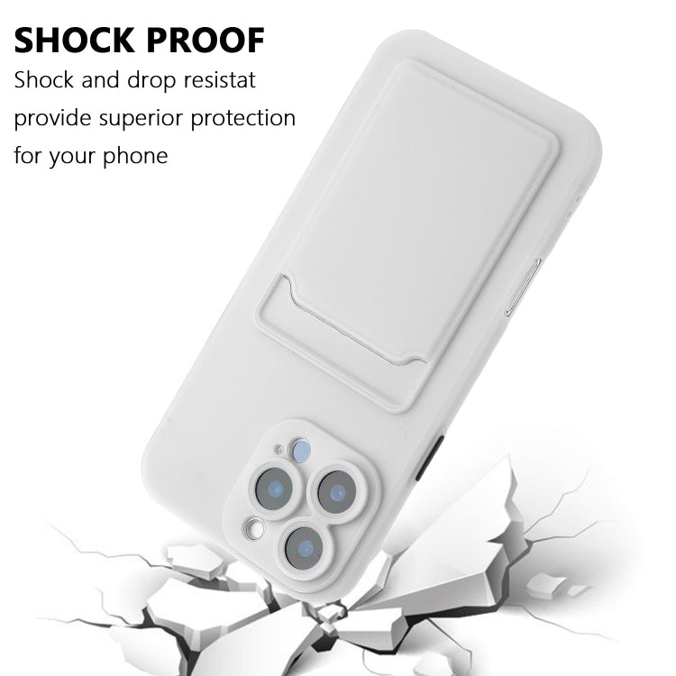 For iPhone 16 Pro Skin Feel Card Contrast Color Button TPU Phone Case(White) by buy2fix