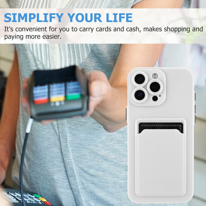 For iPhone 16 Pro Skin Feel Card Contrast Color Button TPU Phone Case(White) by buy2fix