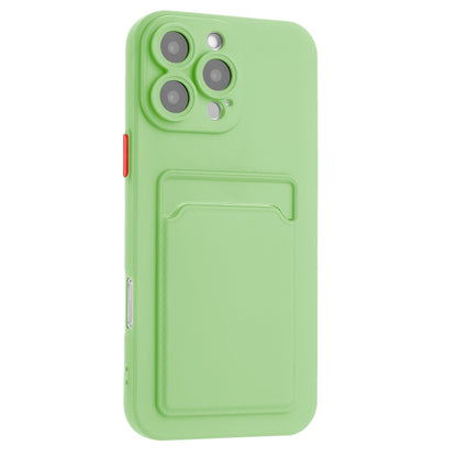 For iPhone 16 Pro Max Skin Feel Card Contrast Color Button TPU Phone Case(Light Green) by buy2fix