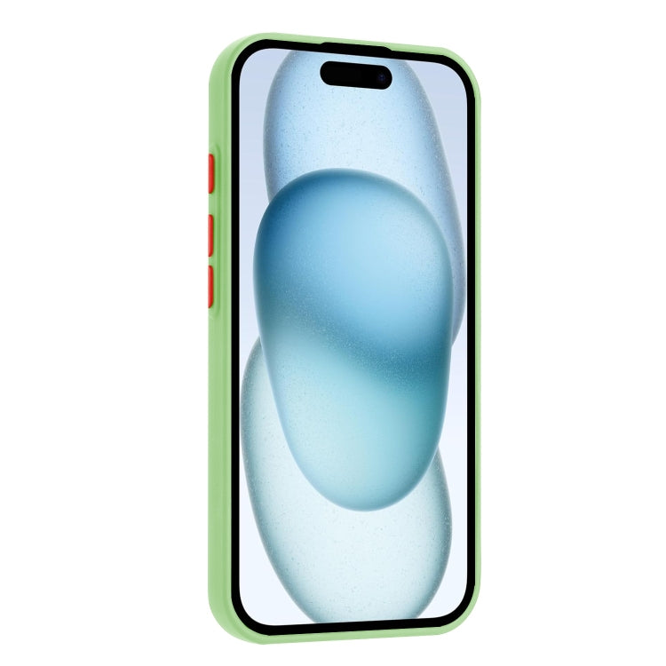 For iPhone 16 Pro Max Skin Feel Card Contrast Color Button TPU Phone Case(Light Green) by buy2fix