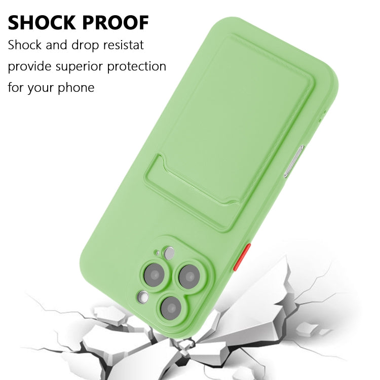 For iPhone 16 Pro Max Skin Feel Card Contrast Color Button TPU Phone Case(Light Green) by buy2fix
