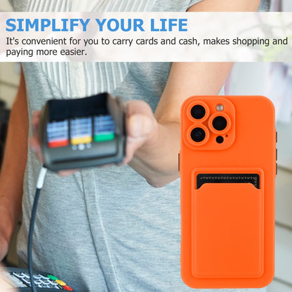 For iPhone 16 Pro Max Skin Feel Card Contrast Color Button TPU Phone Case(Orange) by buy2fix