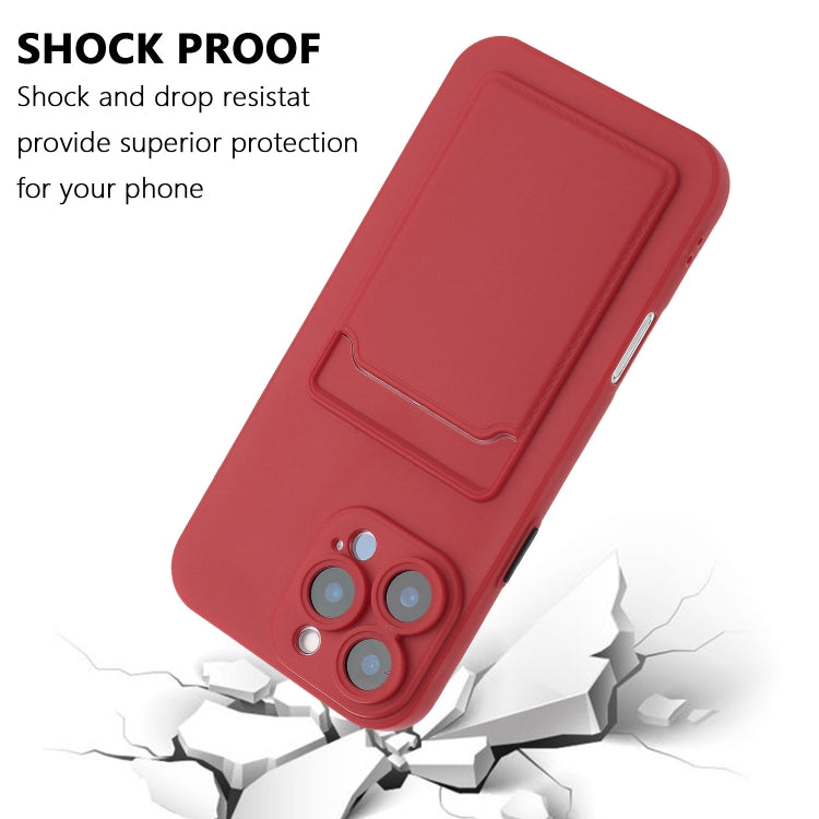 For iPhone 16 Pro Max Skin Feel Card Contrast Color Button TPU Phone Case(Rose Red) by buy2fix