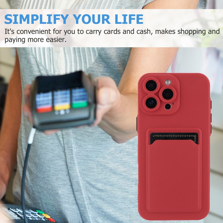 For iPhone 16 Pro Max Skin Feel Card Contrast Color Button TPU Phone Case(Rose Red) by buy2fix