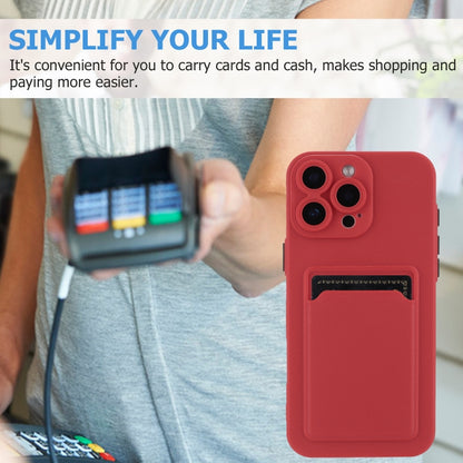 For iPhone 16 Pro Max Skin Feel Card Contrast Color Button TPU Phone Case(Rose Red) by buy2fix