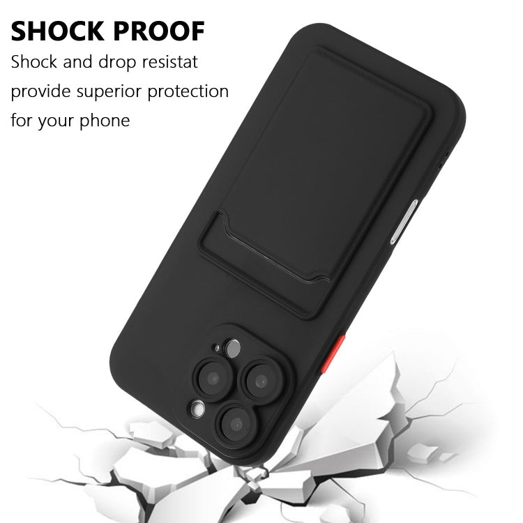 For iPhone 16 Pro Max Skin Feel Card Contrast Color Button TPU Phone Case(Black) by buy2fix