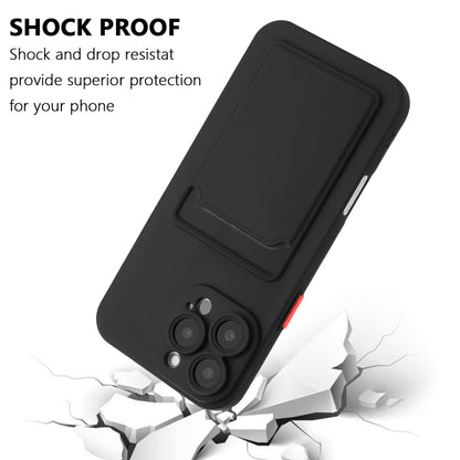 For iPhone 16 Pro Max Skin Feel Card Contrast Color Button TPU Phone Case(Black) by buy2fix