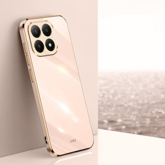 For Xiaomi 15T Global XINLI Straight Edge 6D Electroplate TPU Phone Case(Pink)