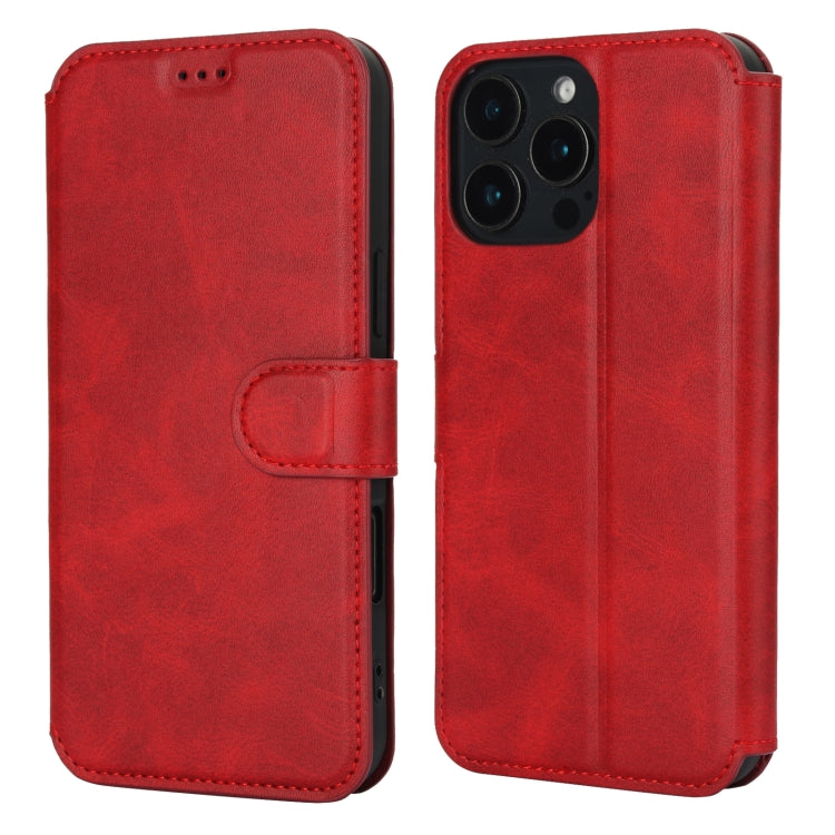 For iPhone 16 Pro Max Shockproof PU + TPU Leather Phone Case(Red) by buy2fix