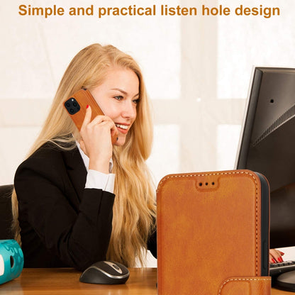 For iPhone 16 Pro Max Shockproof PU + TPU Leather Phone Case(Light Brown) by buy2fix