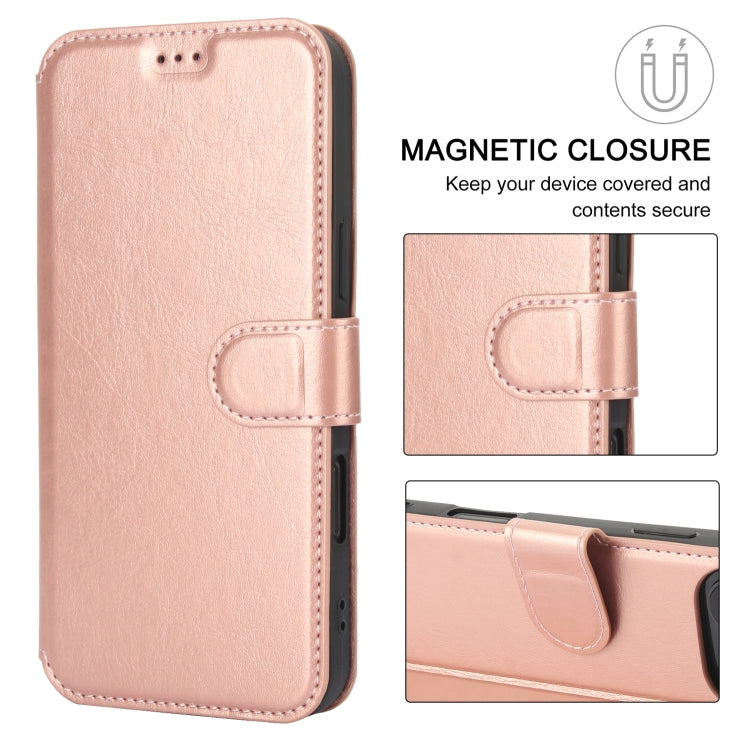 For iPhone 16 Pro Max Shockproof PU + TPU Leather Phone Case(Rose Gold) by buy2fix
