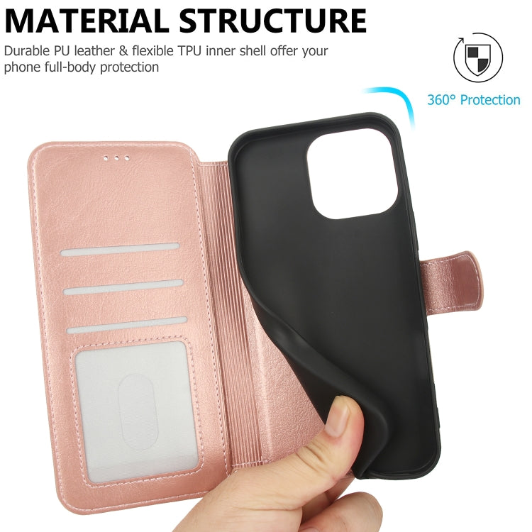 For iPhone 16 Pro Max Shockproof PU + TPU Leather Phone Case(Rose Gold) by buy2fix