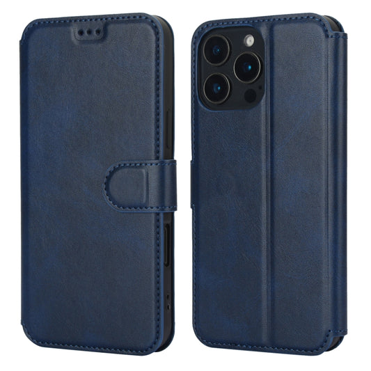 For iPhone 16 Pro Max Shockproof PU + TPU Leather Phone Case(Blue) by buy2fix