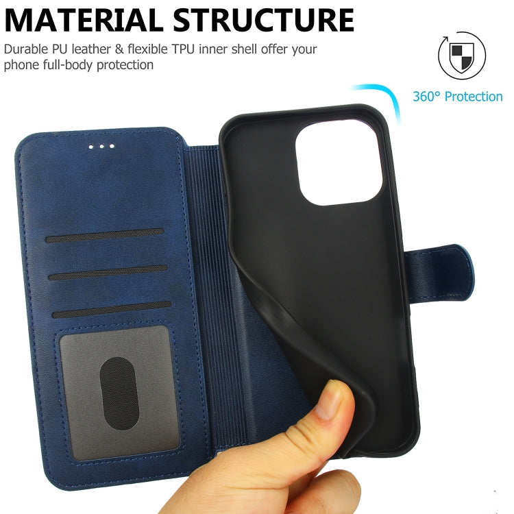 For iPhone 16 Pro Max Shockproof PU + TPU Leather Phone Case(Blue) by buy2fix