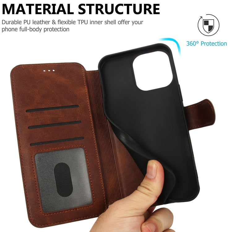 For iPhone 16 Pro Max Shockproof PU + TPU Leather Phone Case(Brown) by buy2fix