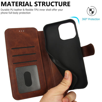 For iPhone 16 Pro Max Shockproof PU + TPU Leather Phone Case(Brown) by buy2fix