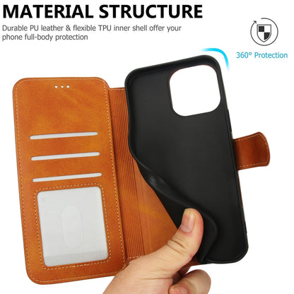 For iPhone 16 Pro Shockproof PU + TPU Leather Phone Case(Light Brown) by buy2fix