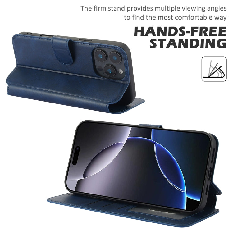 For iPhone 16 Pro Shockproof PU + TPU Leather Phone Case(Blue) by buy2fix