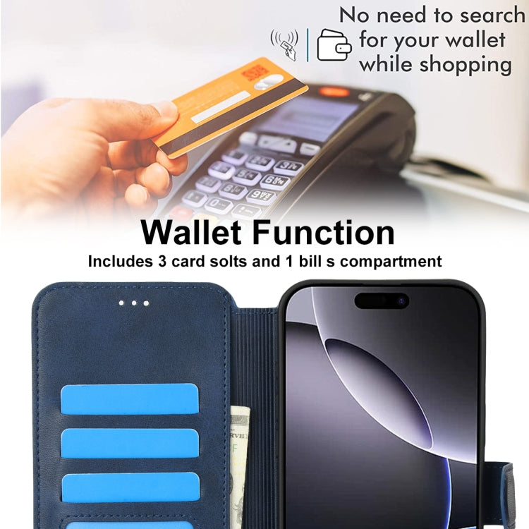 For iPhone 16 Pro Shockproof PU + TPU Leather Phone Case(Blue) by buy2fix