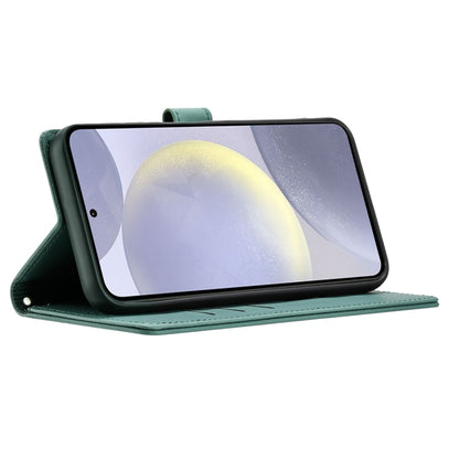 For Samsung Galaxy S25 5G Cartoon Elephant Embossed Leather Phone Case(Green) by buy2fix