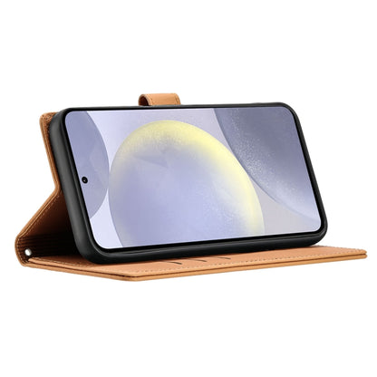 For Samsung Galaxy S25 5G Cartoon Elephant Embossed Leather Phone Case(Yellow) by buy2fix