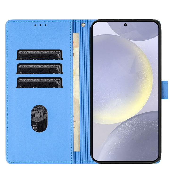 For Samsung Galaxy S25+ 5G Cartoon Elephant Embossed Leather Phone Case(Blue) by buy2fix