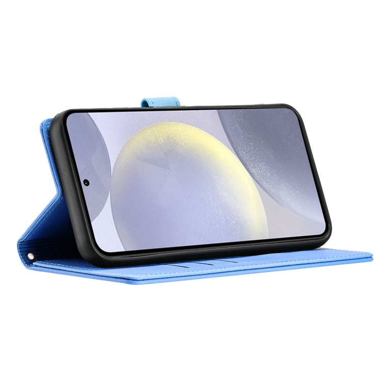 For Samsung Galaxy S25+ 5G Cartoon Elephant Embossed Leather Phone Case(Blue) by buy2fix